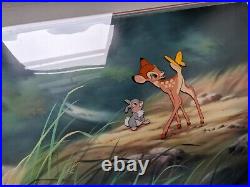 Disney Animation cel BAMBI production art movie Thumper Butterfly BACKGROUND LE