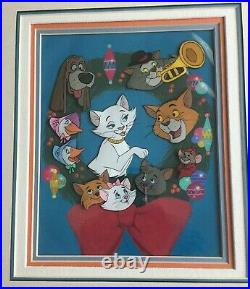Disney Aristocats 1970 Christmas Art Props Department Cel and Background