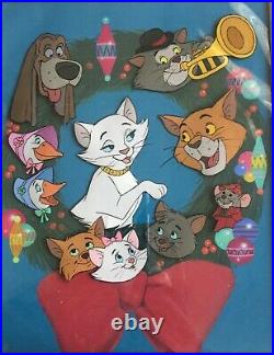 Disney Aristocats 1970 Christmas Art Props Department Cel and Background