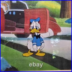 Disney Careers Donald Duck Let Down Original Framed Production Cel Drawing Piece