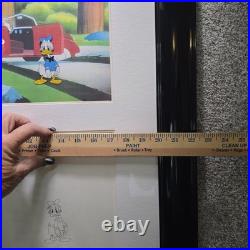 Disney Careers Donald Duck Let Down Original Framed Production Cel Drawing Piece