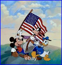 Disney Cel Hand Painted Production Model Sericel Mickey Mouse Donald Duck Goofy