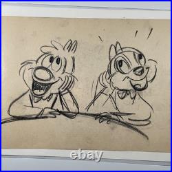 Disney Chip and Dale animation 1952 Production Art Cel Storyboard Chipmunks I12