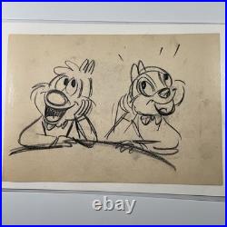 Disney Chip and Dale animation 1952 Production Art Cel Storyboard Chipmunks I12