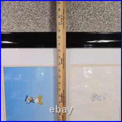 Disney Donald Duck Careers Daydreaming Production Cel Drawing Framed Animation