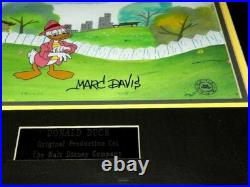 Disney Donald Duck Hand Painted Original Production Cel Signed Marc Davis