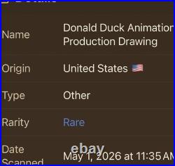 Disney Donald Duck Original Pencil Production Sketch Animation Art 33A Disney Donald Duck Original Pencil Production Sketch Animation Art 33A
