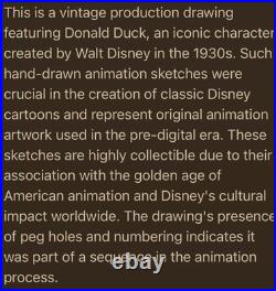 Disney Donald Duck Original Pencil Production Sketch Animation Art 33A