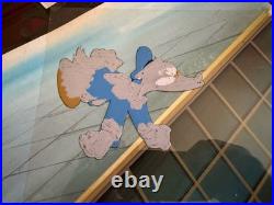 Disney Donald Duck Production Cel On Hand Painted Background