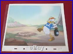 Disney Donald Duck cel on Production background 1942 Donald's Garden