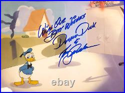 Disney Donald Duck original production cel Hand signed Voice Tony Anselmo Frame