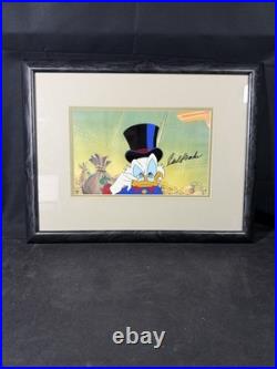 Disney DuckTales Scrooge McDuck Original Production Cel Signed Carl Barks COA