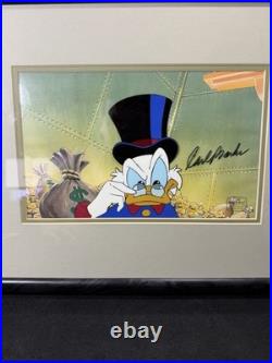 Disney DuckTales Scrooge McDuck Original Production Cel Signed Carl Barks COA