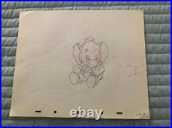 Disney, Elmer Elephant 1936 Production Cel Pencil Drawing