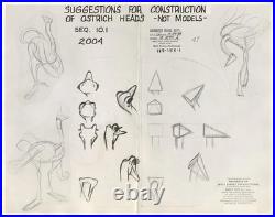 Disney FantasiaDance of the Hours-Ostrich-Original Stat Model Sheet Print-1940