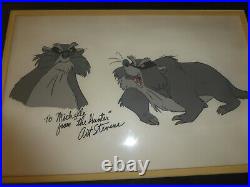Disney Fox & Hound Hand Painted Movie Cel Celluloid Hunter Art Stevens Signed