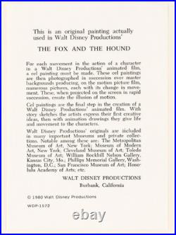 Disney Fox and the Hound Original Production Cel Young Copper & Chief Framed COA