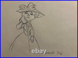 Disney Great Mouse Detective Production Sketch Drawing By Andreas Deja Signed