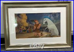 Disney Hercules Hand Painted Production Background With Presentation Cel Set Up