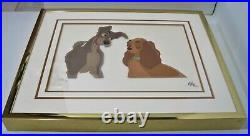 Disney Lady and the Tramp Limited Edition Suite (1980) of 4 Matted Framed Cels