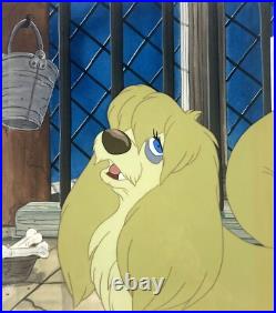 Disney Lady and the Tramp Peg Production Animation Cel withHand-painted Background