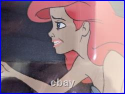 Disney Little Mermaid Ariel & Flounder 1989 Production Cel, Framed