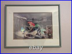 Disney Little Mermaid Ariel & Flounder 1989 Production Cel, Framed