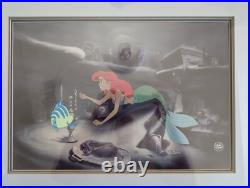 Disney Little Mermaid Ariel & Flounder 1989 Production Cel, Framed