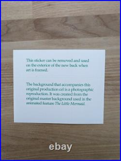 Disney Little Mermaid Ariel & Flounder 1989 Production Cel, Framed