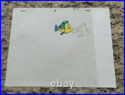 Disney Little Mermaid Flounder Production Cel Matching Pencil Drawing