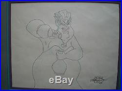 Disney Little Mermaid Production Cel and Drawing of Ursula Mixing Potions