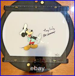 Disney Mickey Animation Disc & Original Tv Production Cel Framed Signed