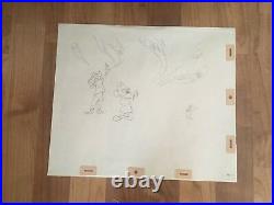 Disney, Mickey Mouse, Goofy, Production Cel Pencil Drawing 1970's