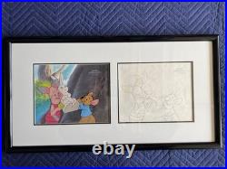 Disney New Adventures Winnie The Pooh Orig Cel + Clean-up Drawing Piglet Roo