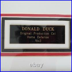 Disney Original Hand Painted Production Cel Donald Duck Home Defense (1943) COA