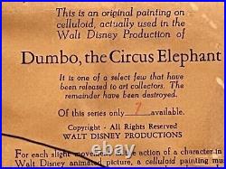 Disney Original Production Cel 1941 Dumbo Courvoisier Bg Rare Timothy Q. Mouse