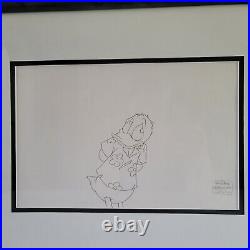 Disney Original Production Cel & Clean-up Drawing from Duck Quake Quack Pack