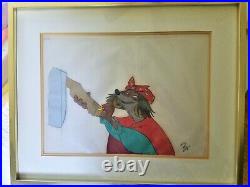 Disney Original Production Cel from 1973 ROBIN HOOD, framed and authenticated