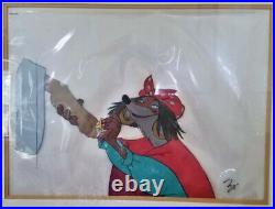 Disney Original Production Cel from 1973 ROBIN HOOD, framed and authenticated