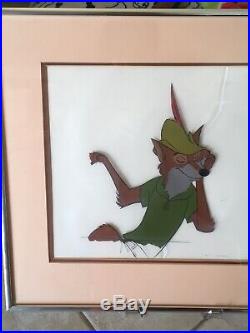 Disney Original Robin Hood Production Animation Cel 1973 Framed With COA