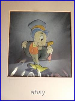 Disney Pinocchio 1939 Jiminy Cricket Courvoisier Original production cel hand