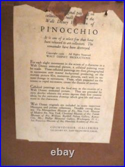 Disney Pinocchio 1939 Jiminy Cricket Courvoisier Original production cel hand