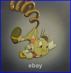 Disney Pinocchio 1940 Jiminy Cricket Courvoisier Original production cel hand