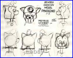 Disney Pinocchio Gideon Original Production Model Sheet-1940