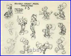 Disney Pinocchio Jiminy Cricket Original Production Model Sheet-1940