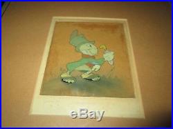 Disney Pinocchio Jiminy Cricket Production animation cel 1940 Courvoisier