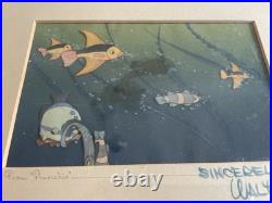 Disney Pinocchio Original Production Animation Cel & Background Walt Disney Auto