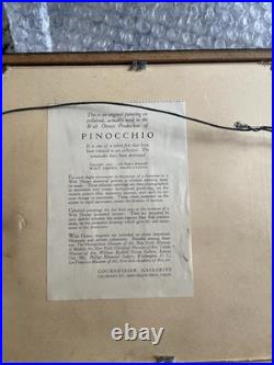 Disney Pinocchio Original Production Animation Cel & Background Walt Disney Auto