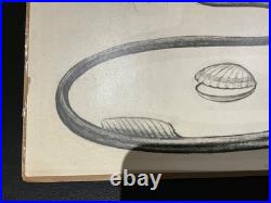 Disney Pinocchio Original Production Model Sheet-1939. Fish Sketches Mounted