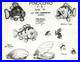 Disney PinocchioMother Fish, Oscar, Oyster Original Stat Model Sheet-1940